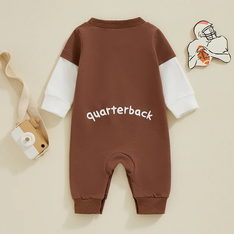 Boys Football Laces Quarterback Romper