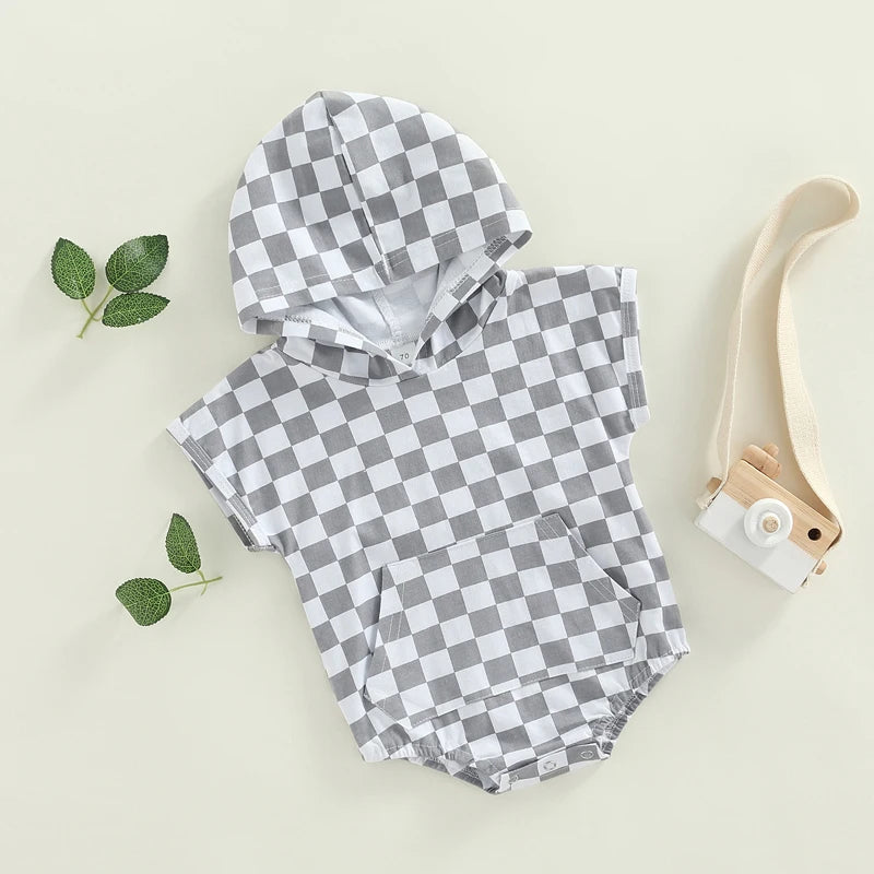 Boys Checkered Hooded Bubble