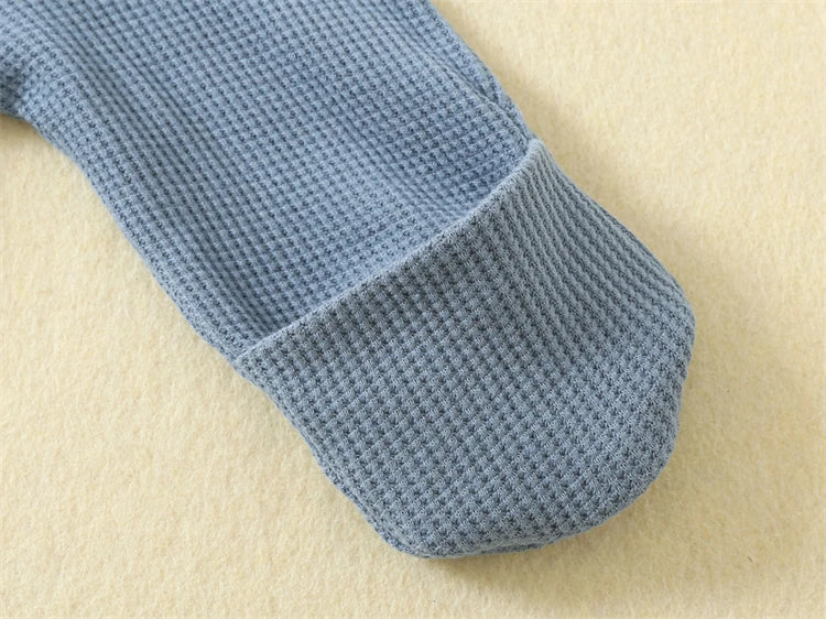 Cotton Waffle Knit Zip Footie Pajamas, Unisex