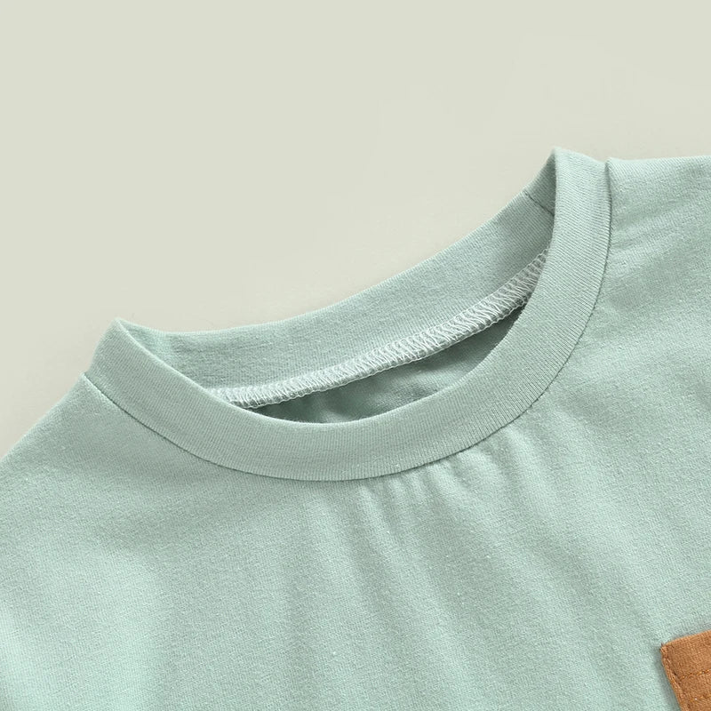 Boys Contrast Color Pocket Bubble