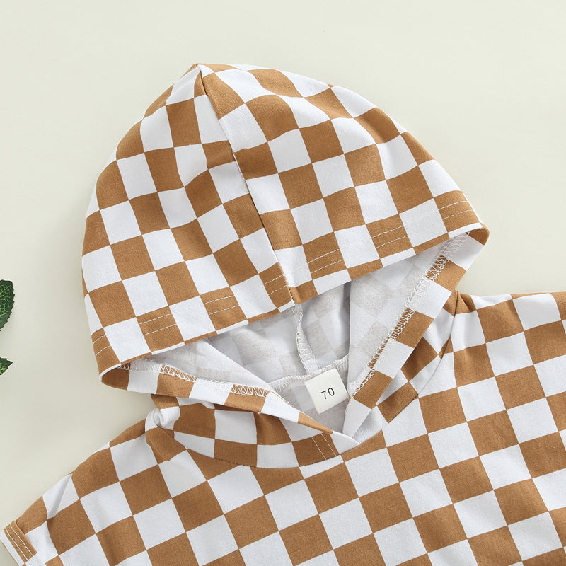 Boys Checkered Hooded Bubble