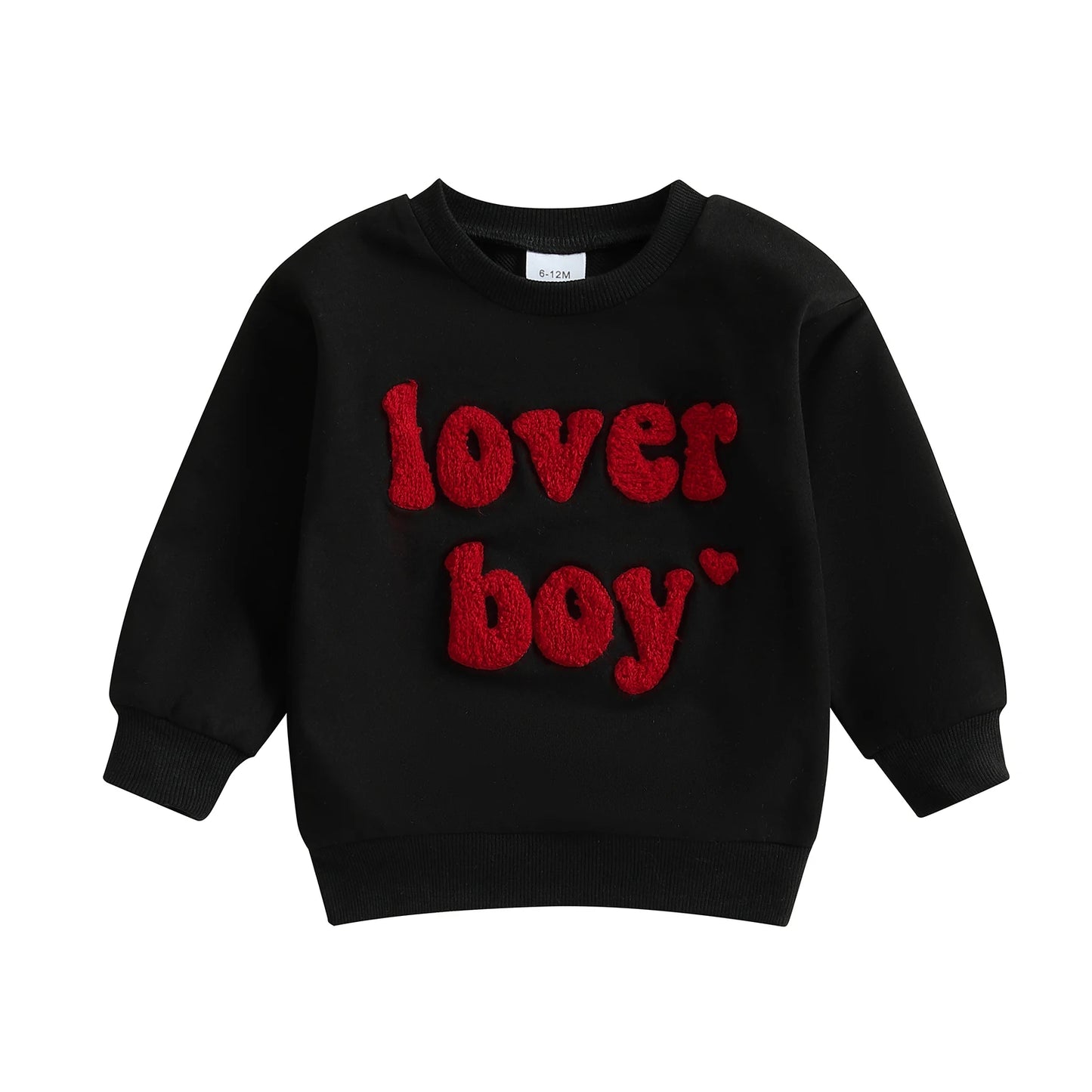 Boys Embroidered Lover Boy Heart Sweatshirt