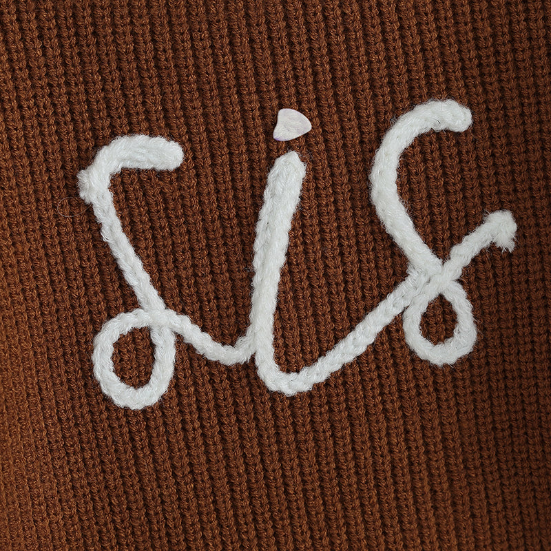 Girls Sis Knit Sweater Button Onesie