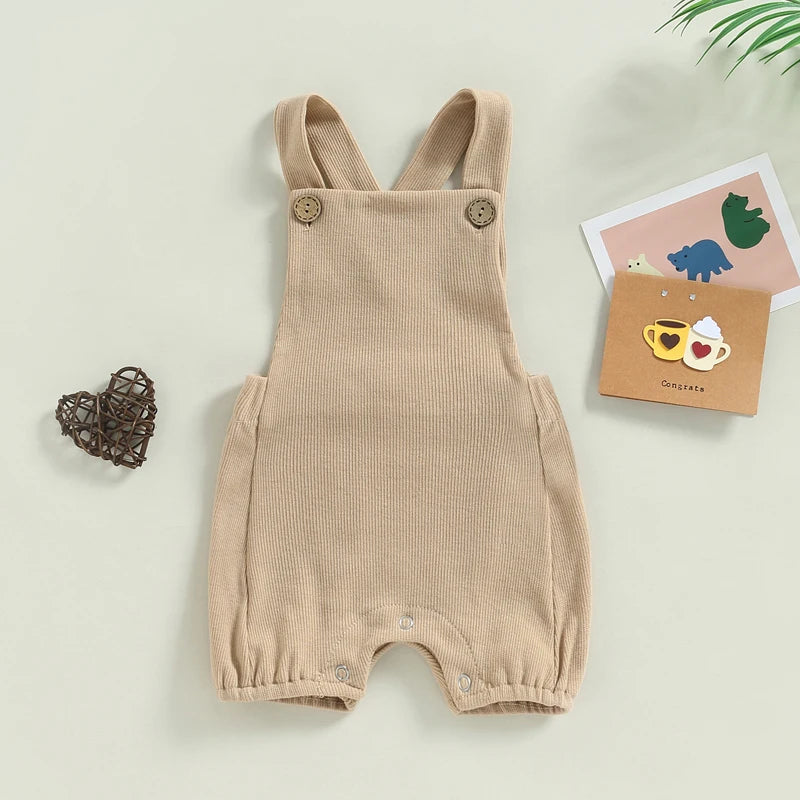 Ribbed Button Shortall, Unisex