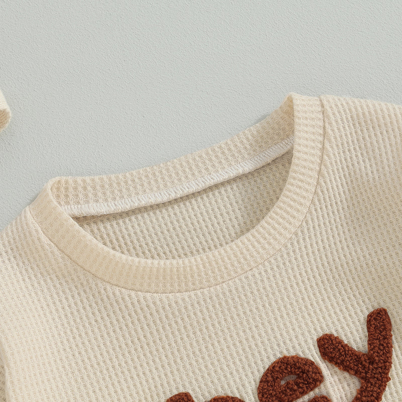 Hey Cutie Embroidered Waffle Knit Bubble, Unisex