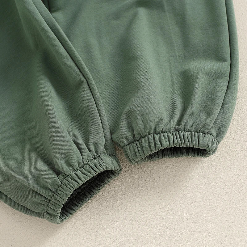 Boys Fall Color Contrast Hoodie Pant Set