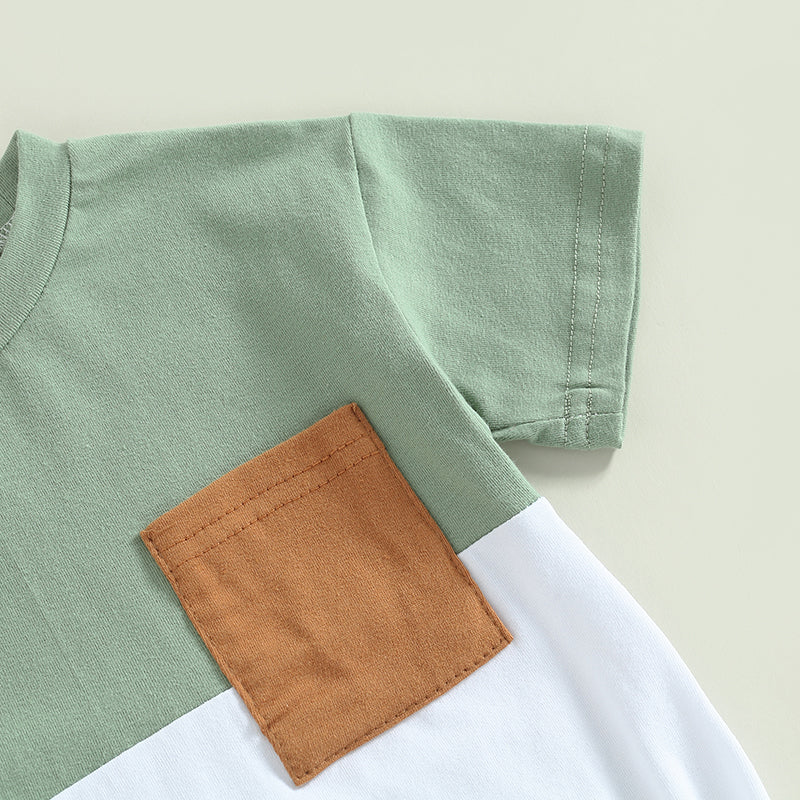Boys Contrast Color Pocket Bubble