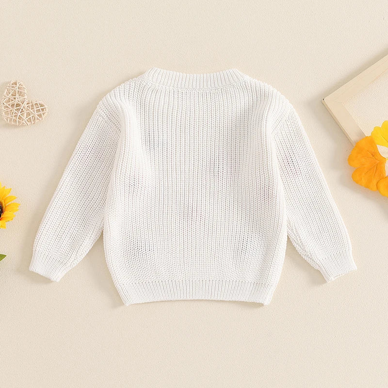 Girls Flower Knit Sweater