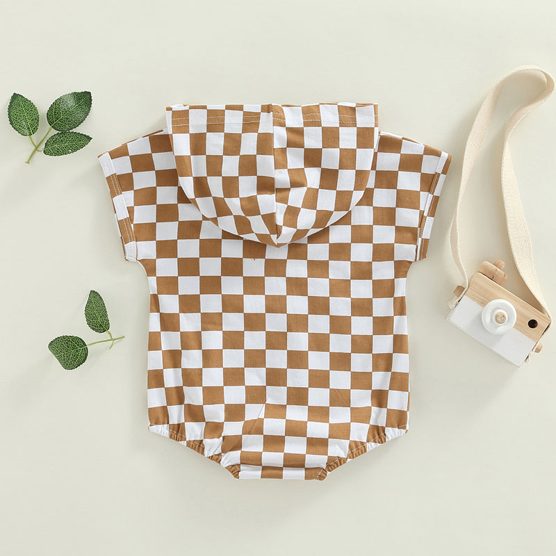 Boys Checkered Hooded Bubble