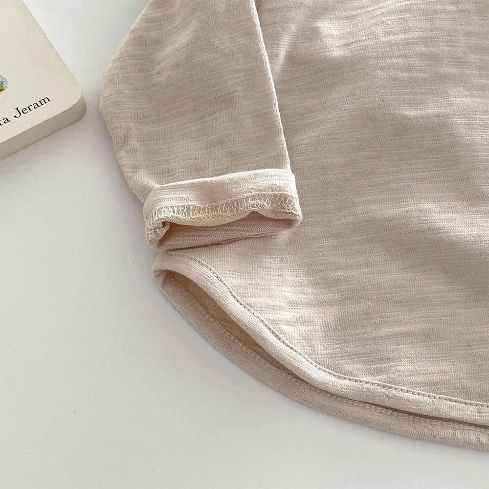 Boys Solid Long Sleeve Tops