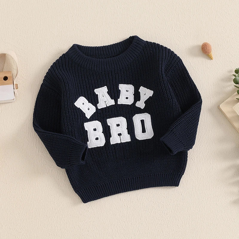 Baby Bro Embroidered Knit Sweater