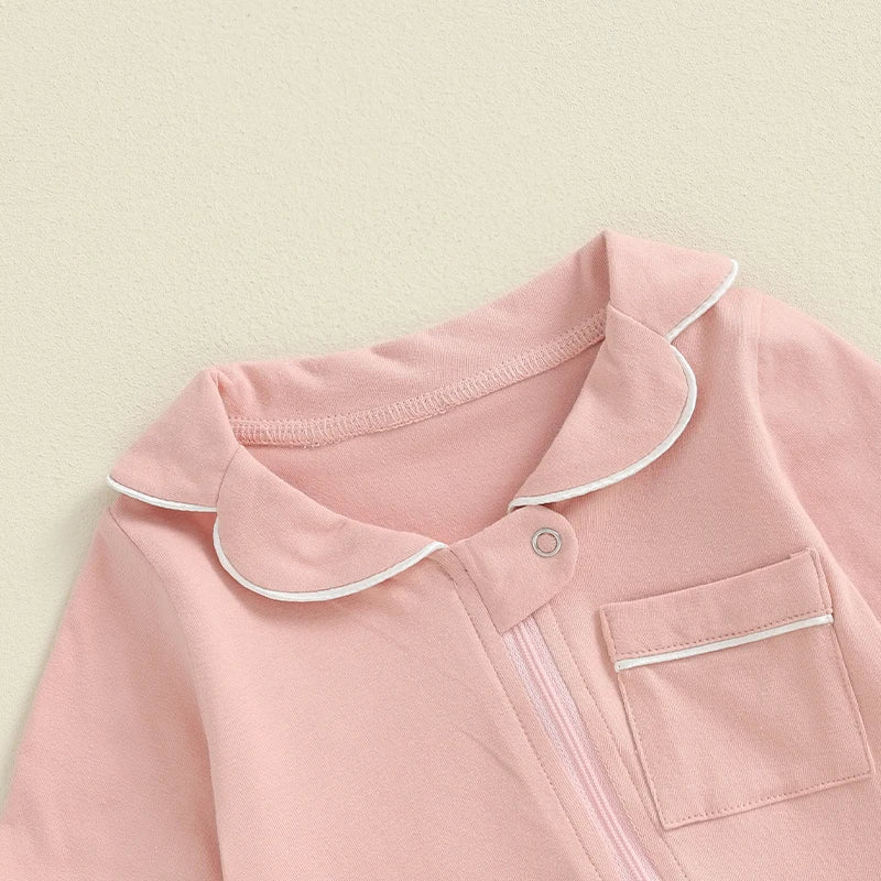 Collared Pocket Zip Pajamas, Unisex