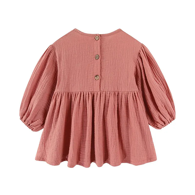 Girls Knee-Length Ruffle Dress