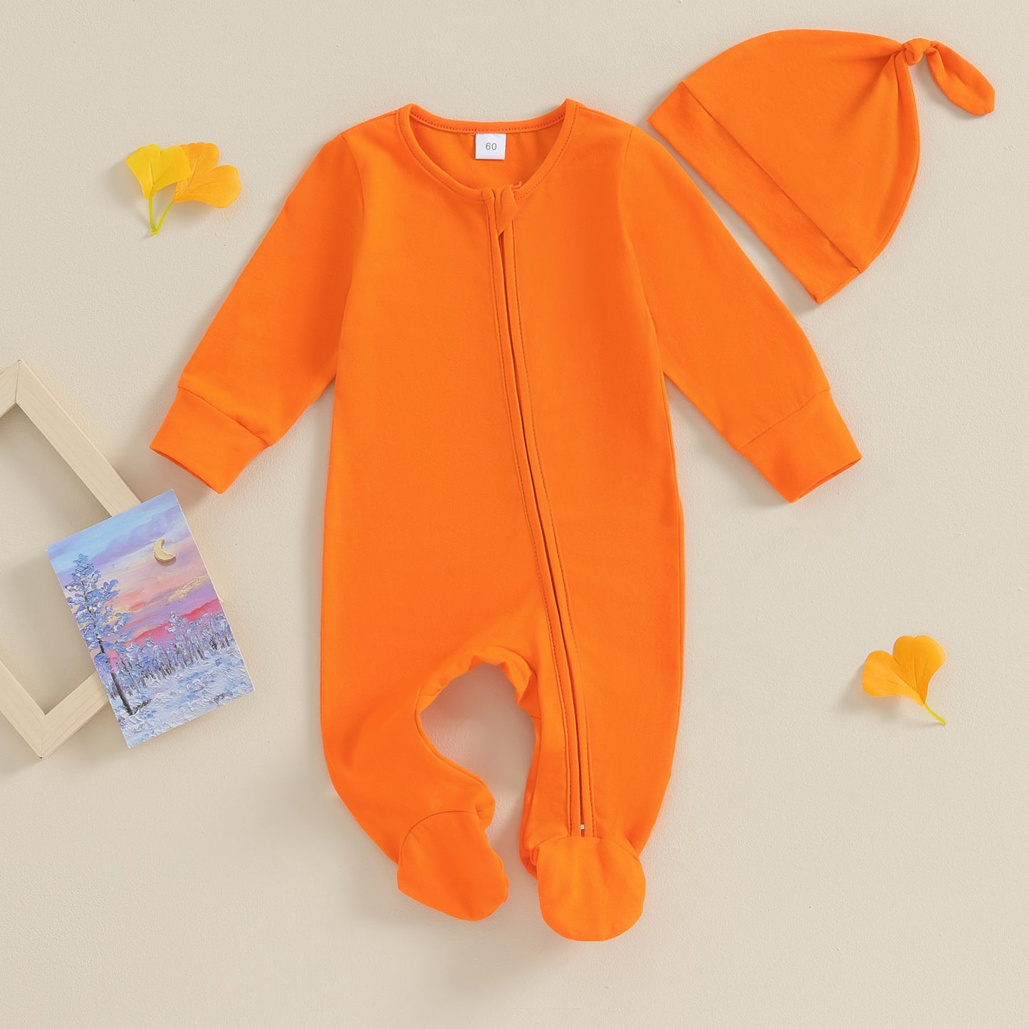 Full Zip Pajama Hat Set, Unisex