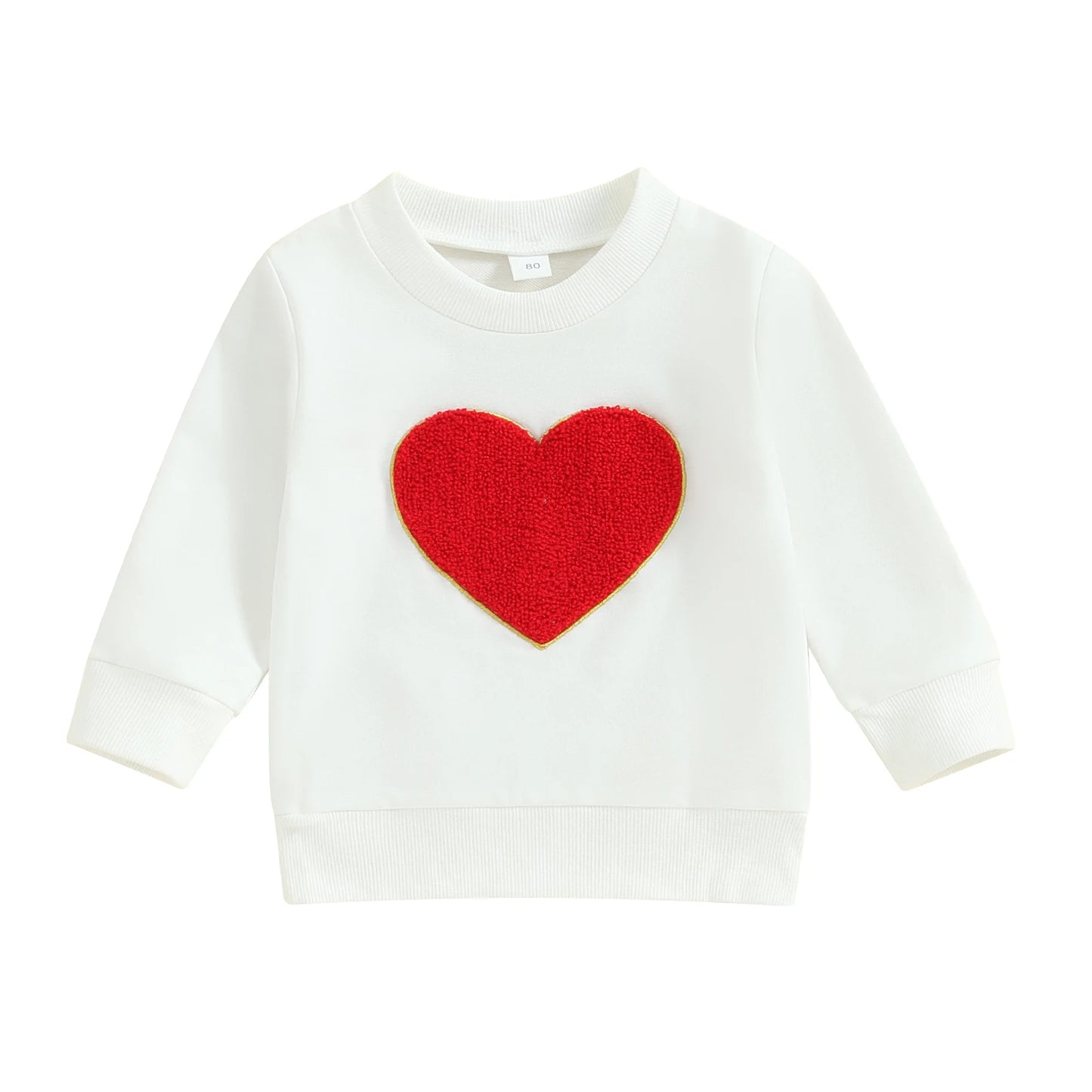 Felt Heart Embroidered Sweatshirt, Unisex