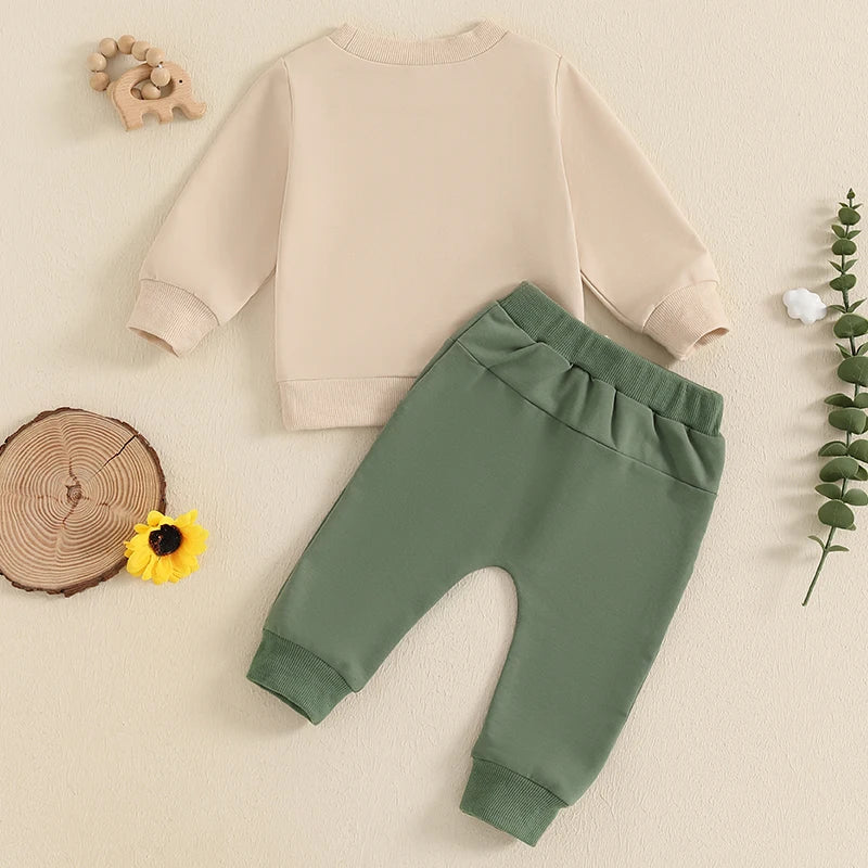 Boys Embroidered Daddy's Hunting Buddy Sweatshirt Pant Set