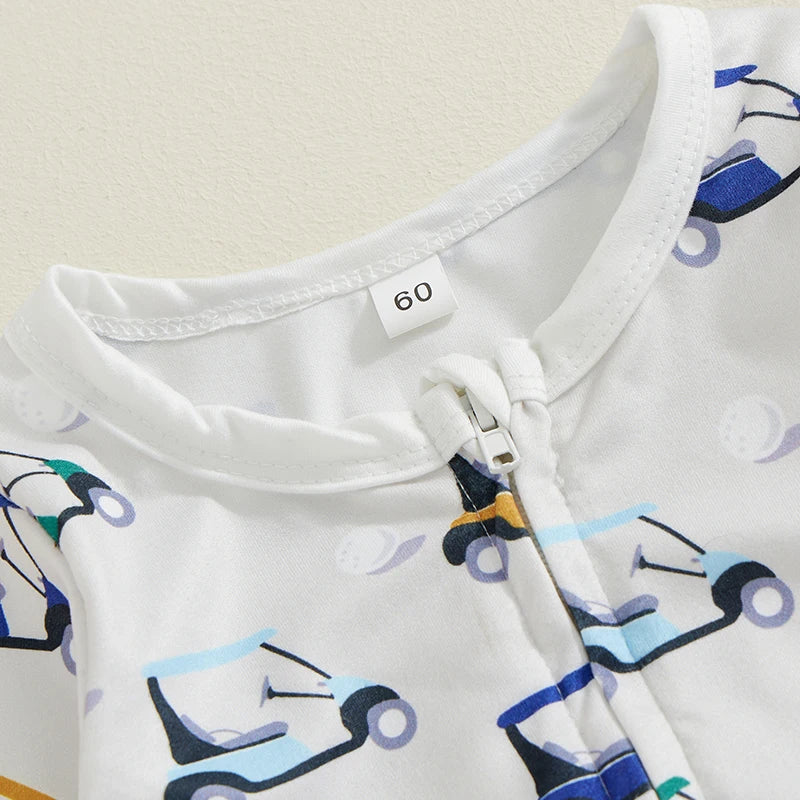 Baby Boys Golf Cart Zip Pajamas