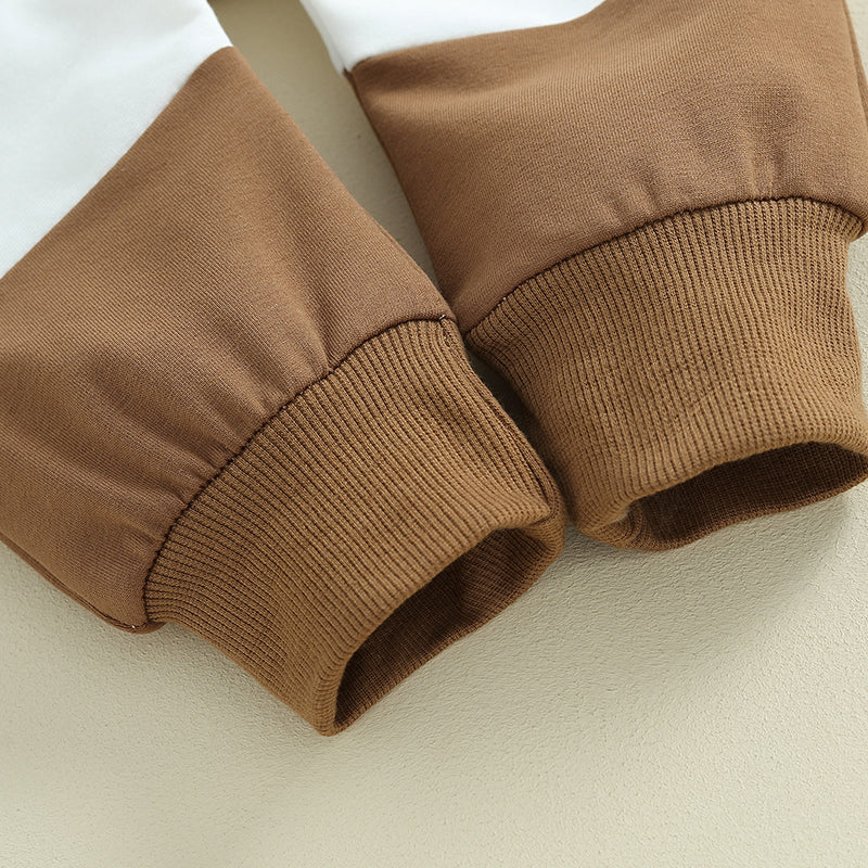 Boys Contrast Color Pocket Hoodie Pant Set
