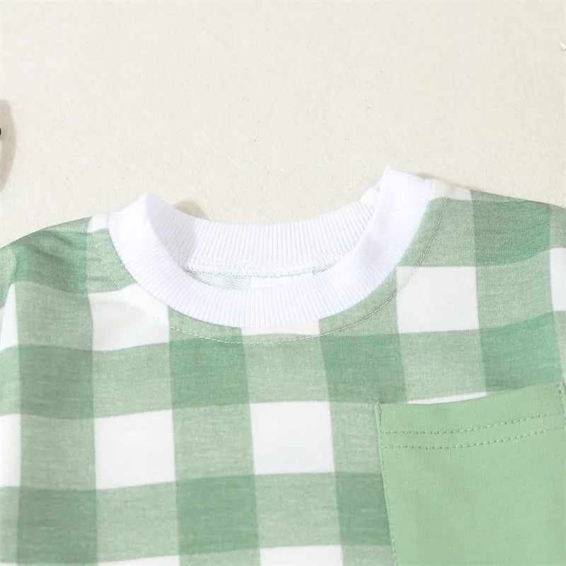 Long Sleeve Plaid Pocket Bubble, Unisex