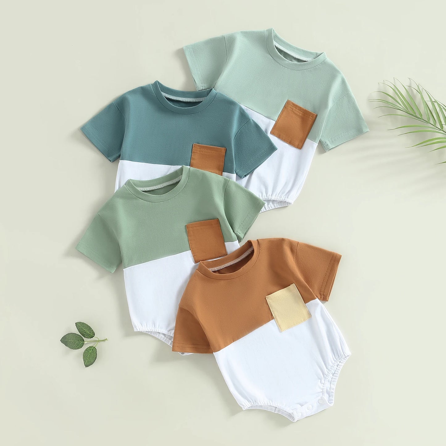 Boys Contrast Color Pocket Bubble