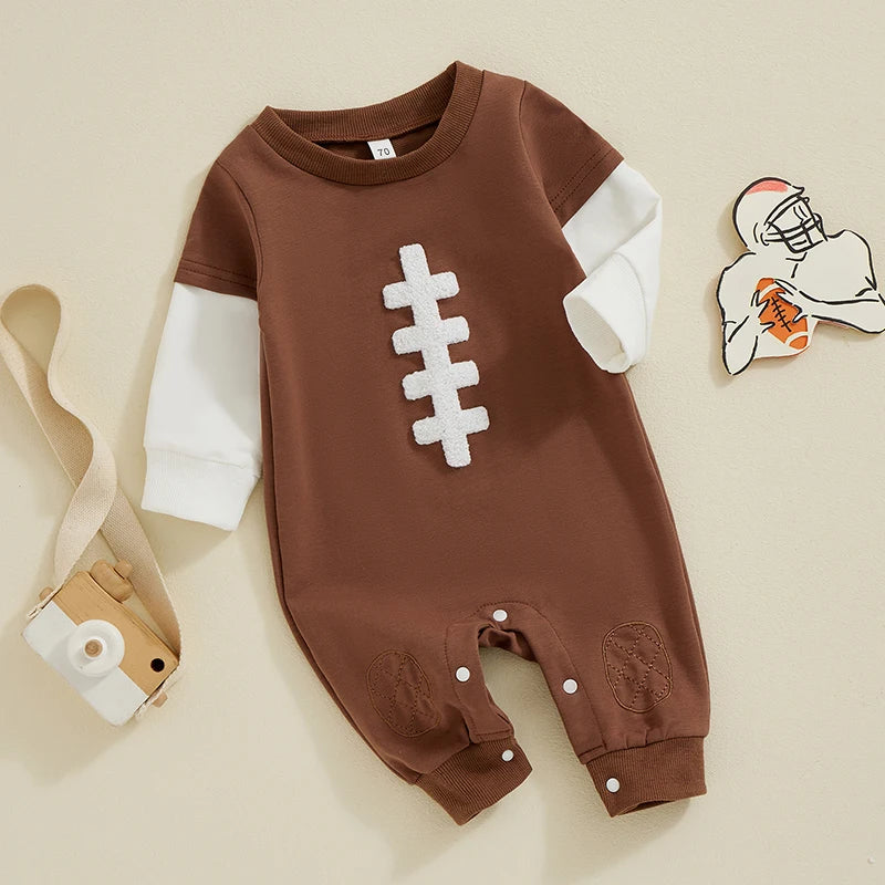 Boys Football Laces Quarterback Romper