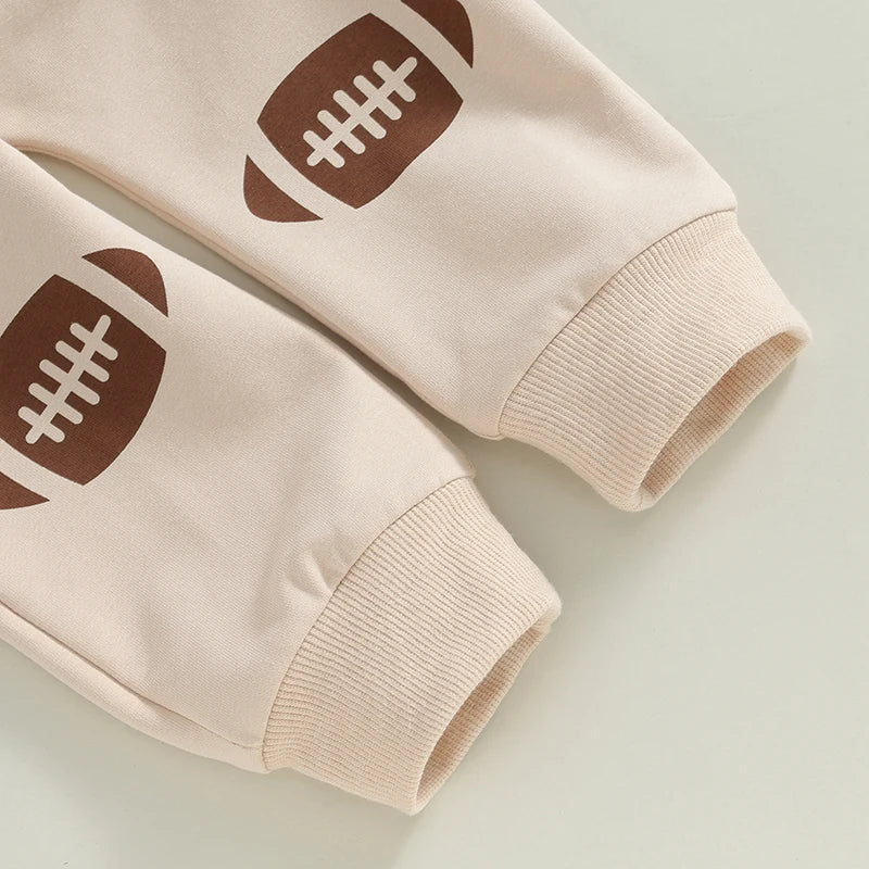 Football Knee Print Sweatshirt Pant Set, Unisex