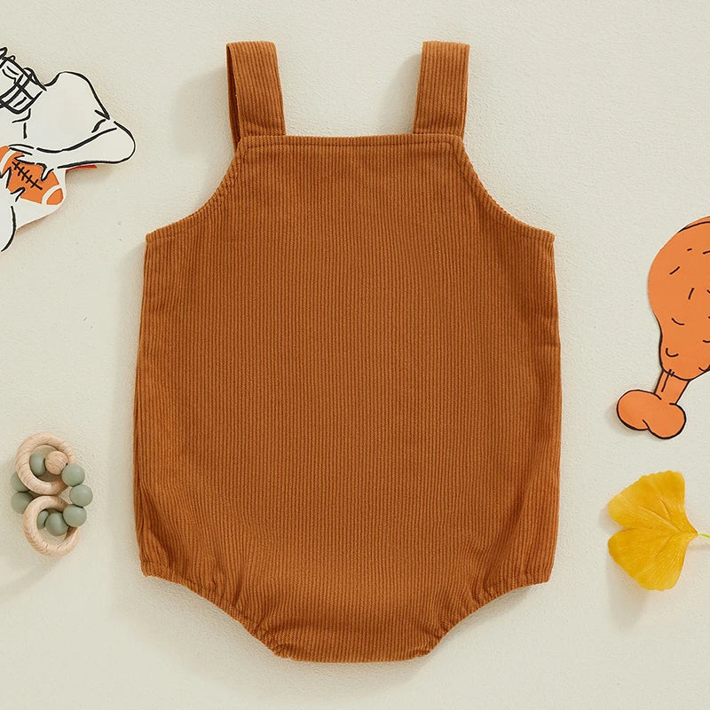 Boys Embroidered Football Turkey Overalls Bubble