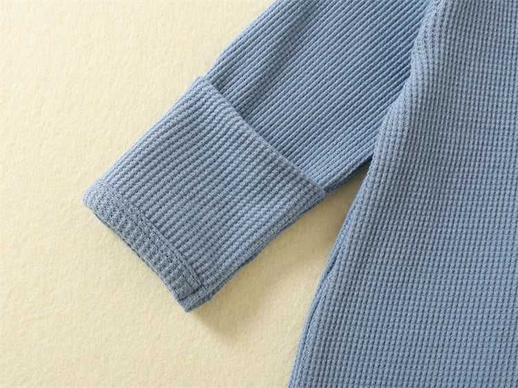Cotton Waffle Knit Zip Footie Pajamas, Unisex