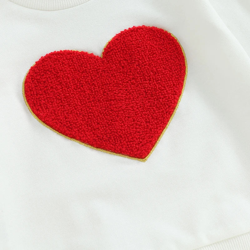 Felt Heart Embroidered Sweatshirt, Unisex