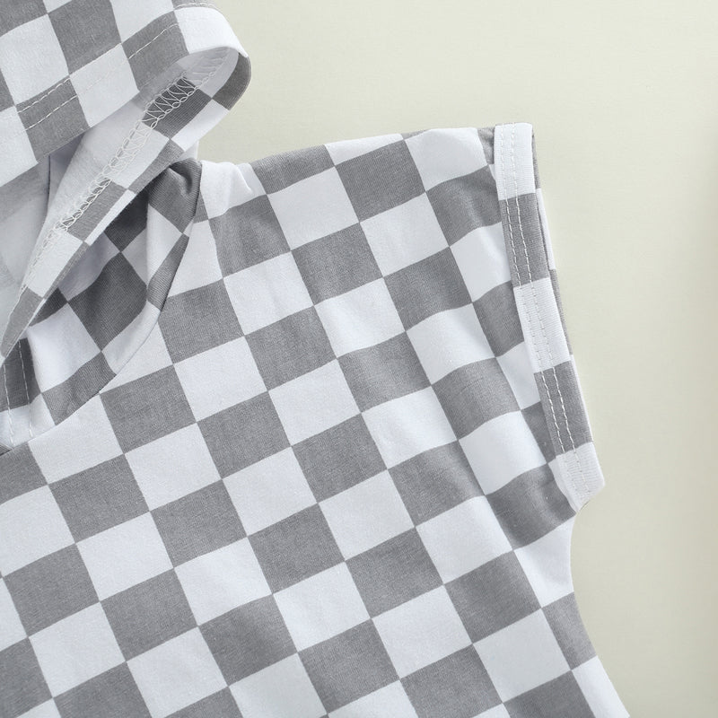 Boys Checkered Hooded Bubble