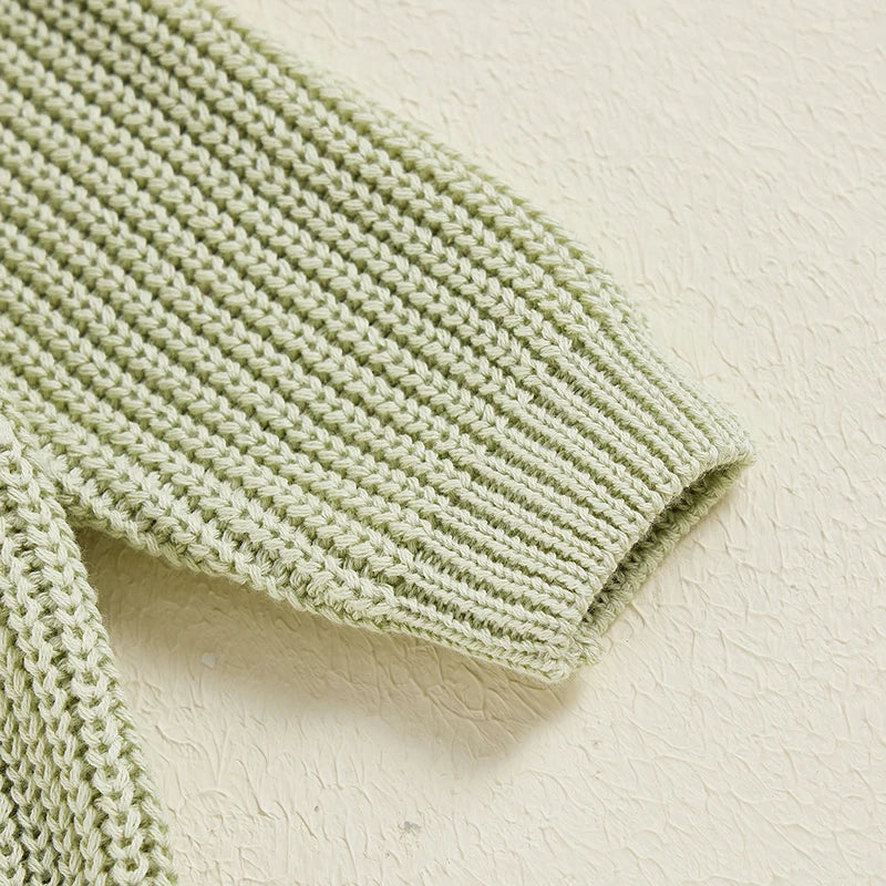 Girls Casual Solid Knit Sweater
