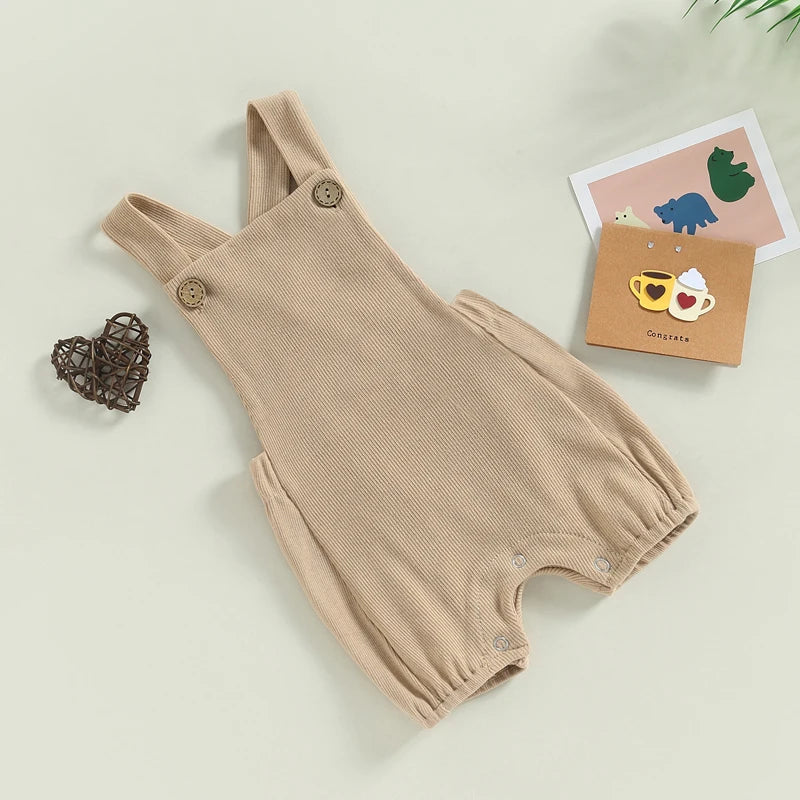 Ribbed Button Shortall, Unisex