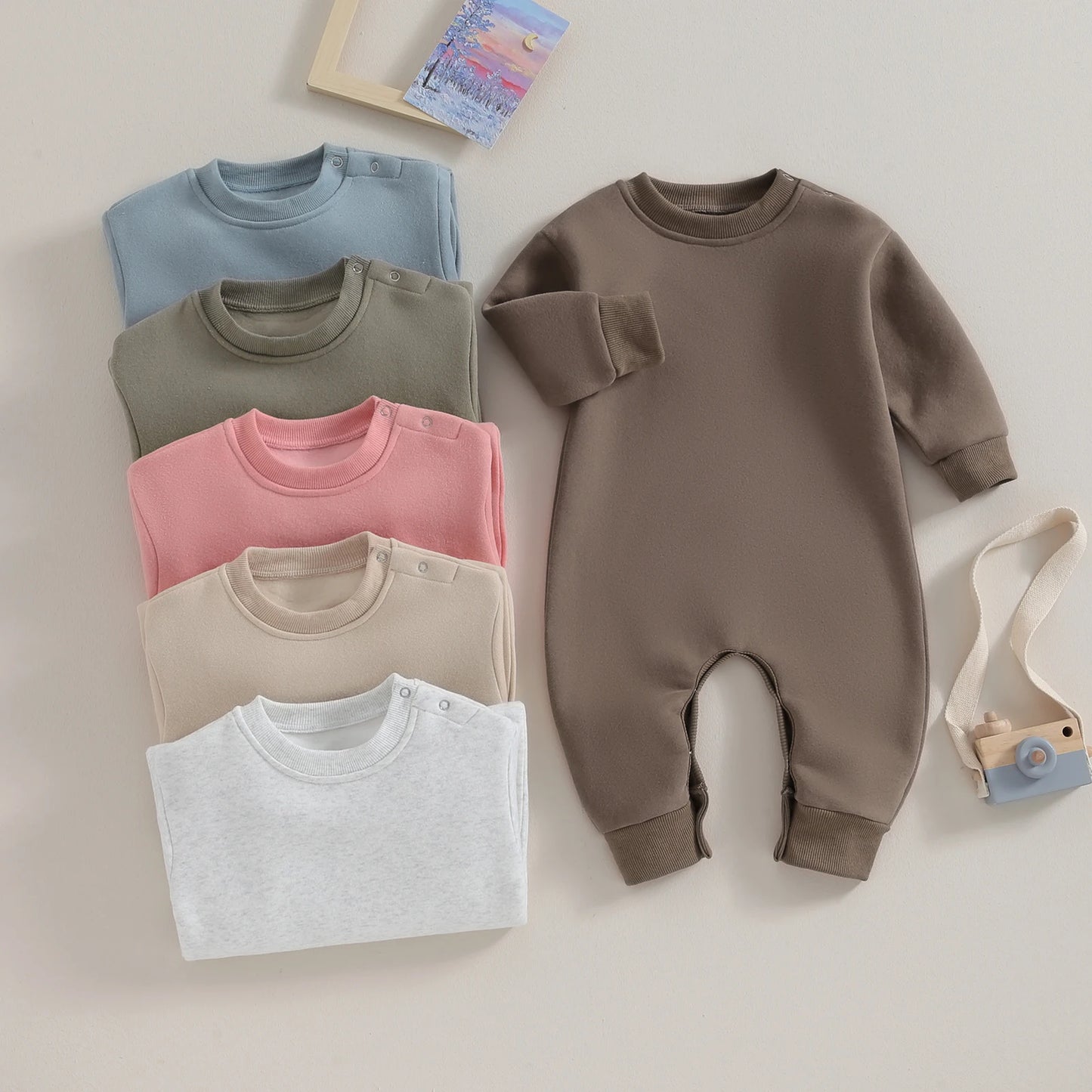 Warm Fleece Romper Pajamas, Unisex