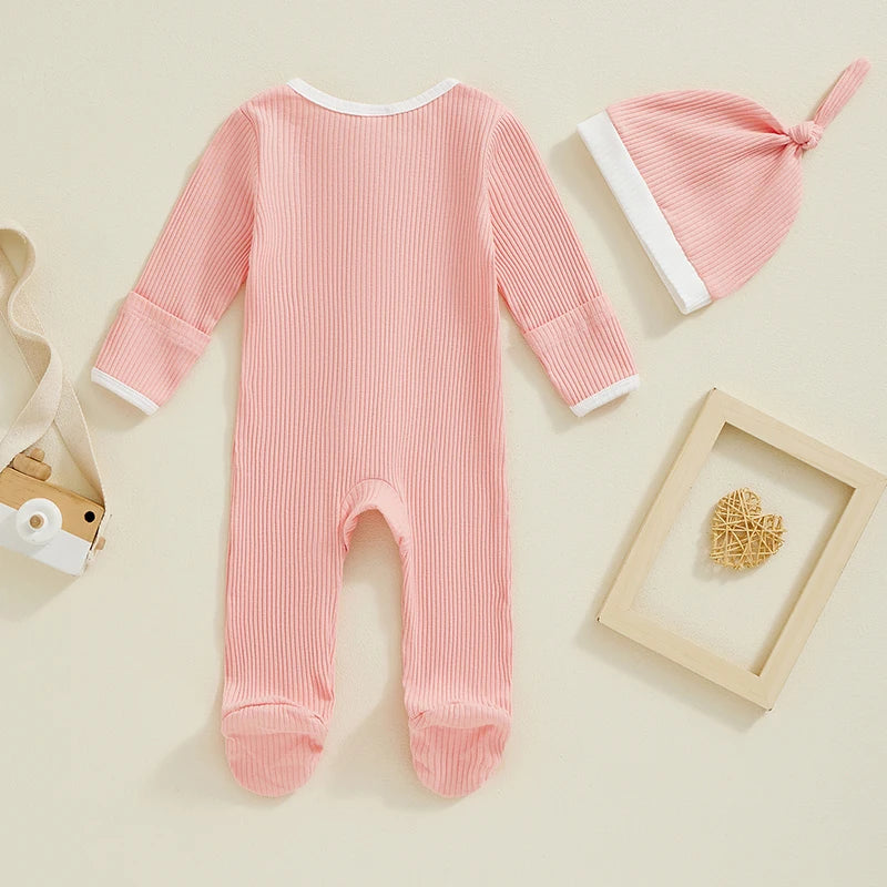 Baby Ribbed Zip Pajamas, Unisex