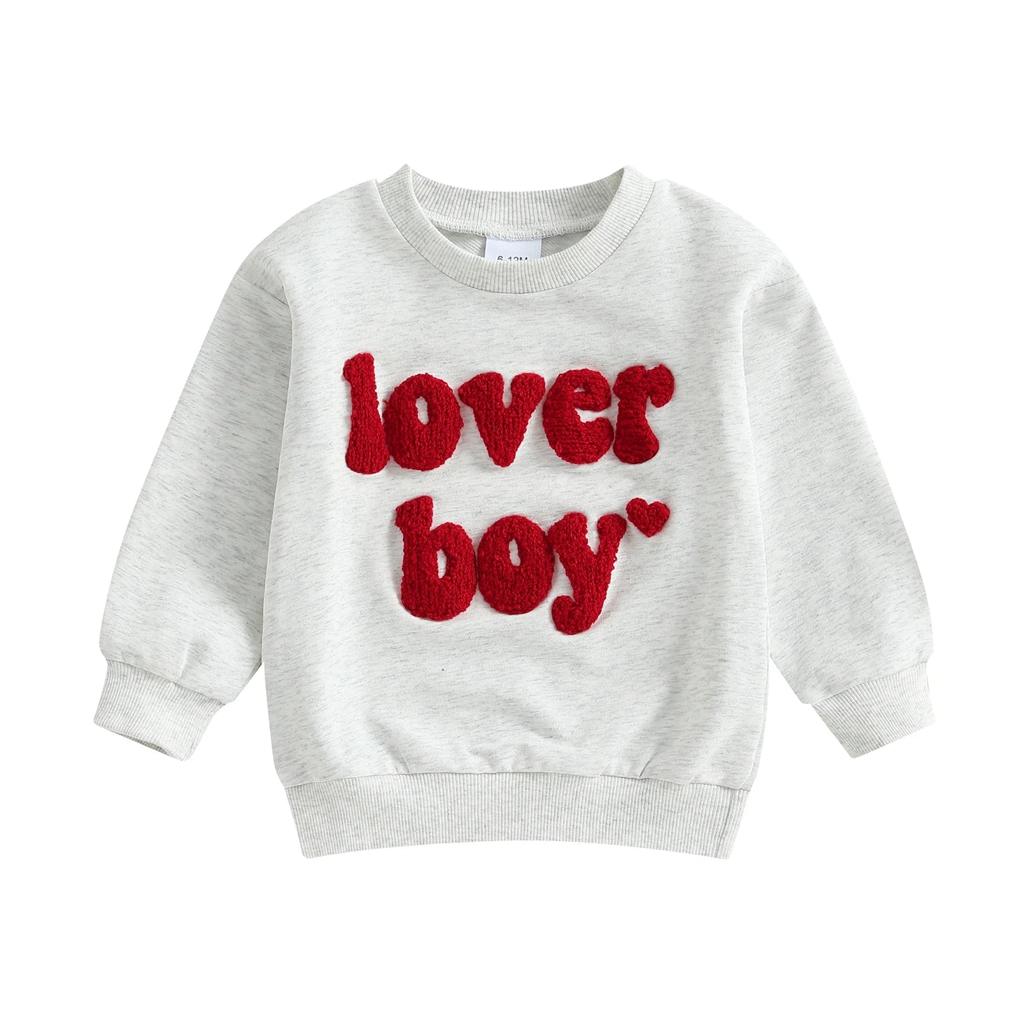 Boys Embroidered Lover Boy Heart Sweatshirt