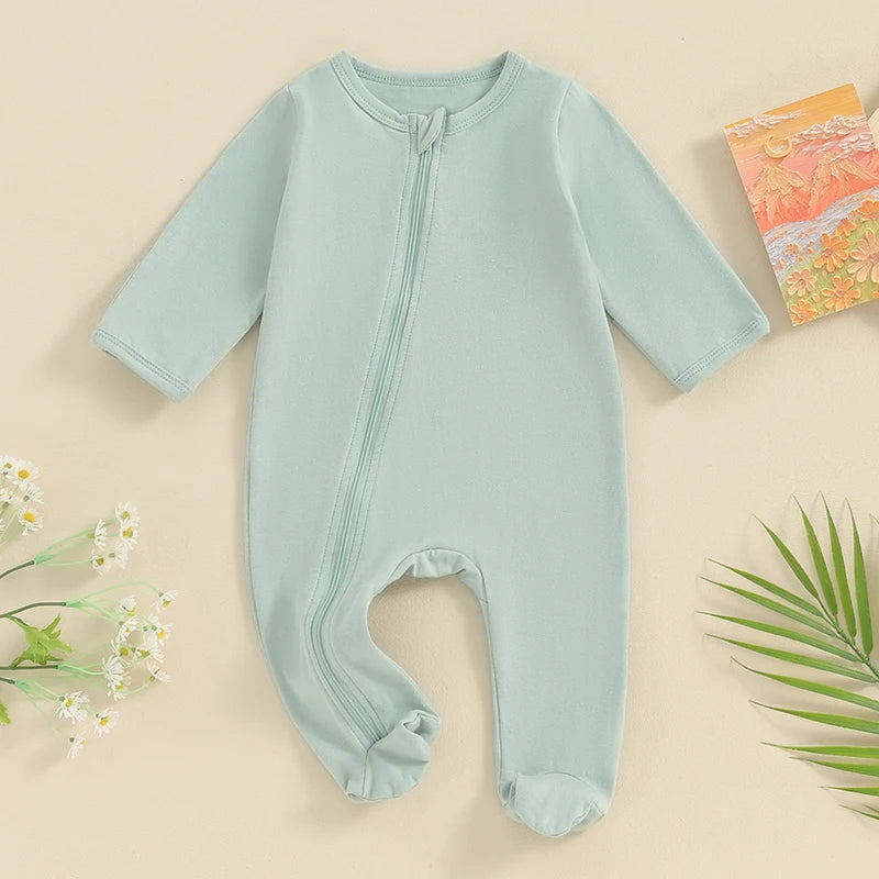 Baby Pastel Zip Footie Pajamas, Unisex