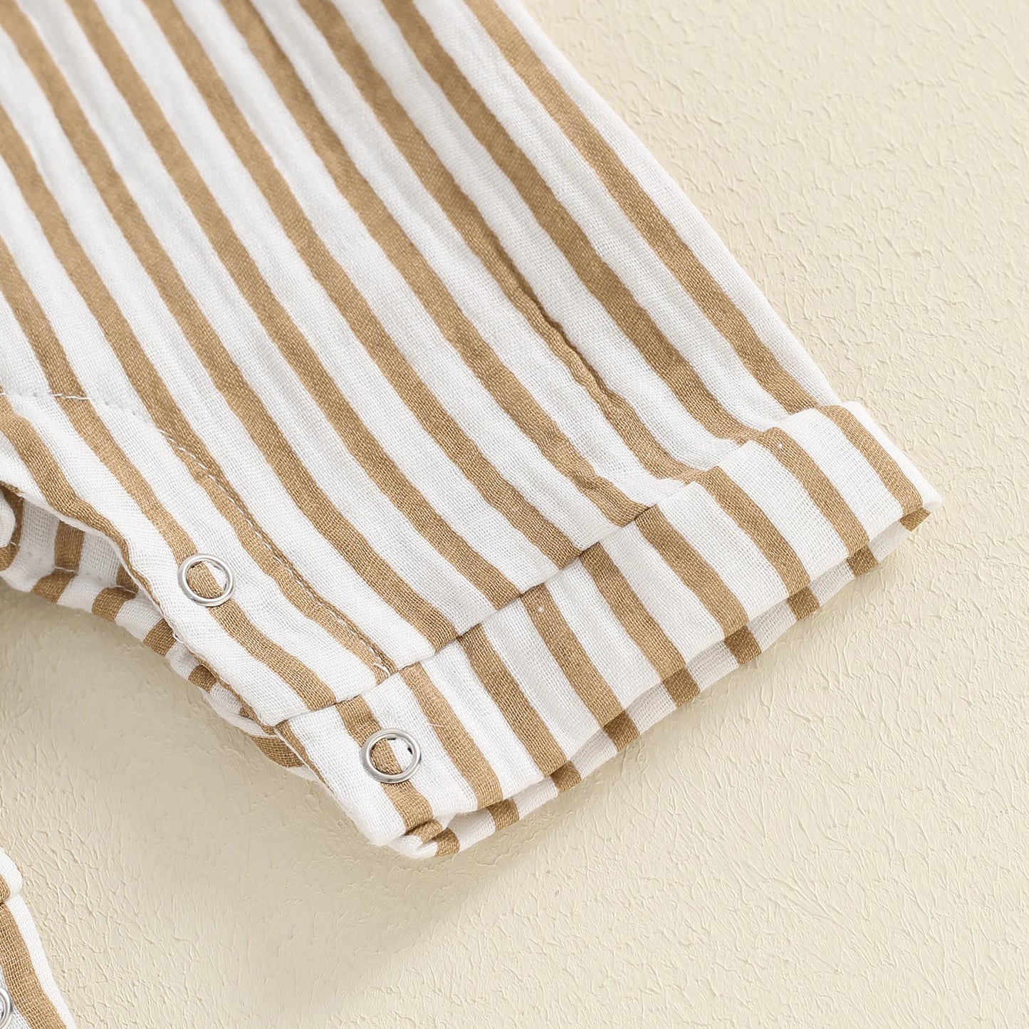 Boy Collared Striped Pocket Romper