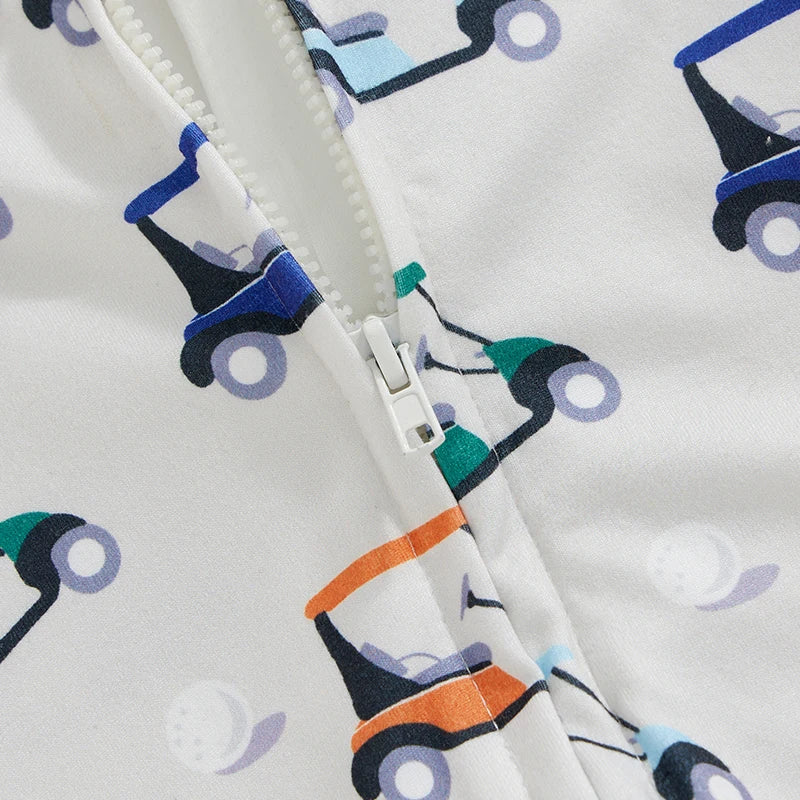 Baby Boys Golf Cart Zip Pajamas