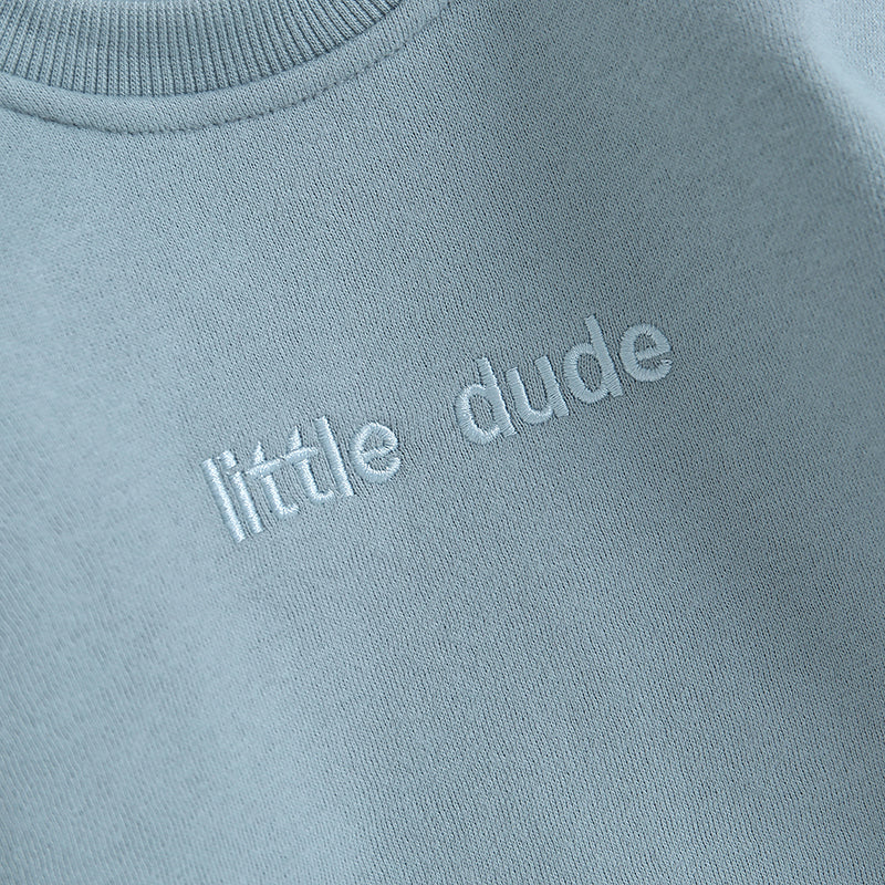 Boys Warm Embroidered Little Dude Bubble