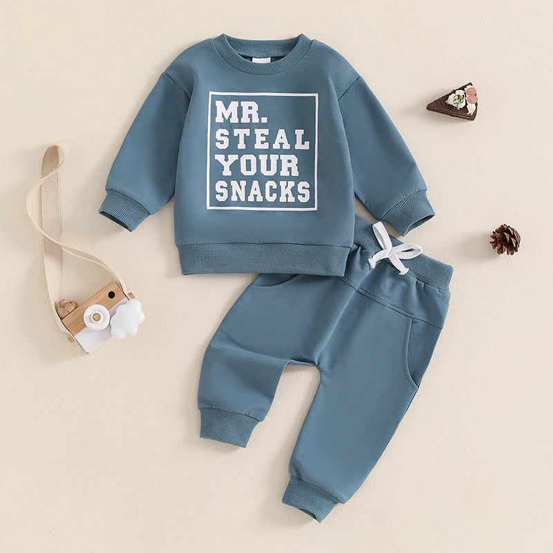 Boys Steal Your Snacks Sweatshirt Pant Set