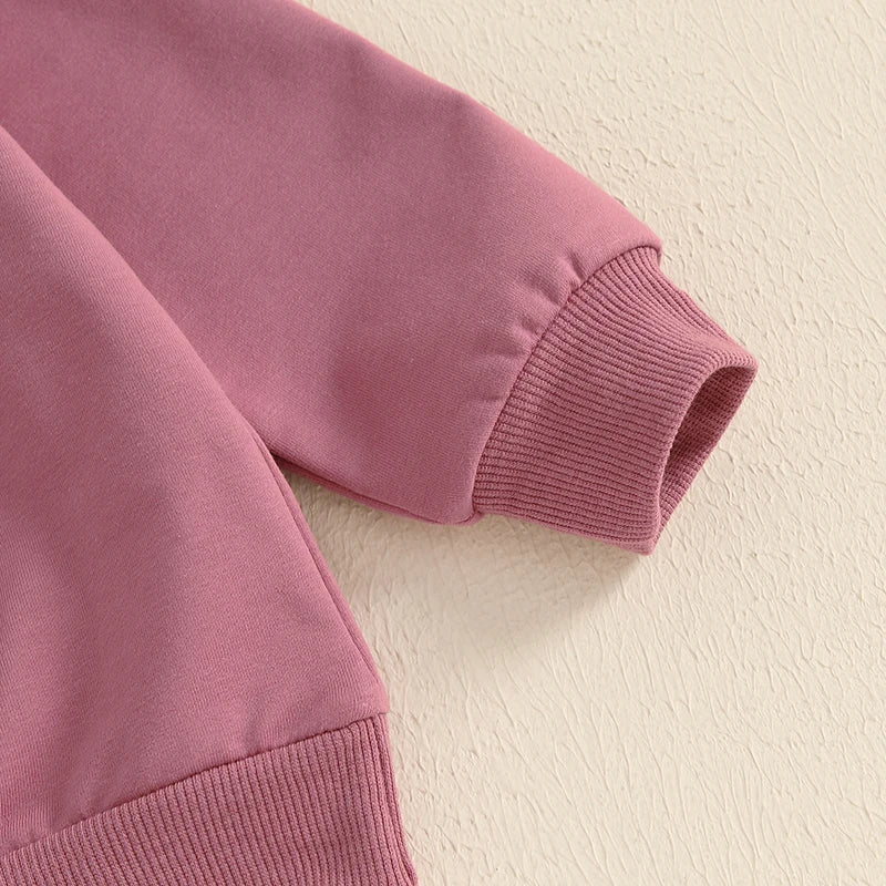 Girls Sweatshirt Waffle Knit Striped Pant Set