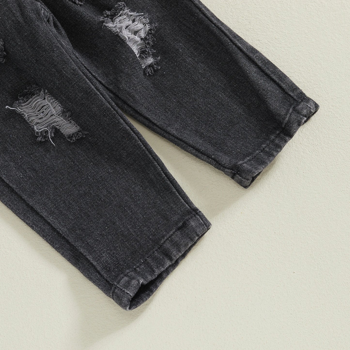 Boys Ripple Knit Sweatshirt Ripped Pant Set
