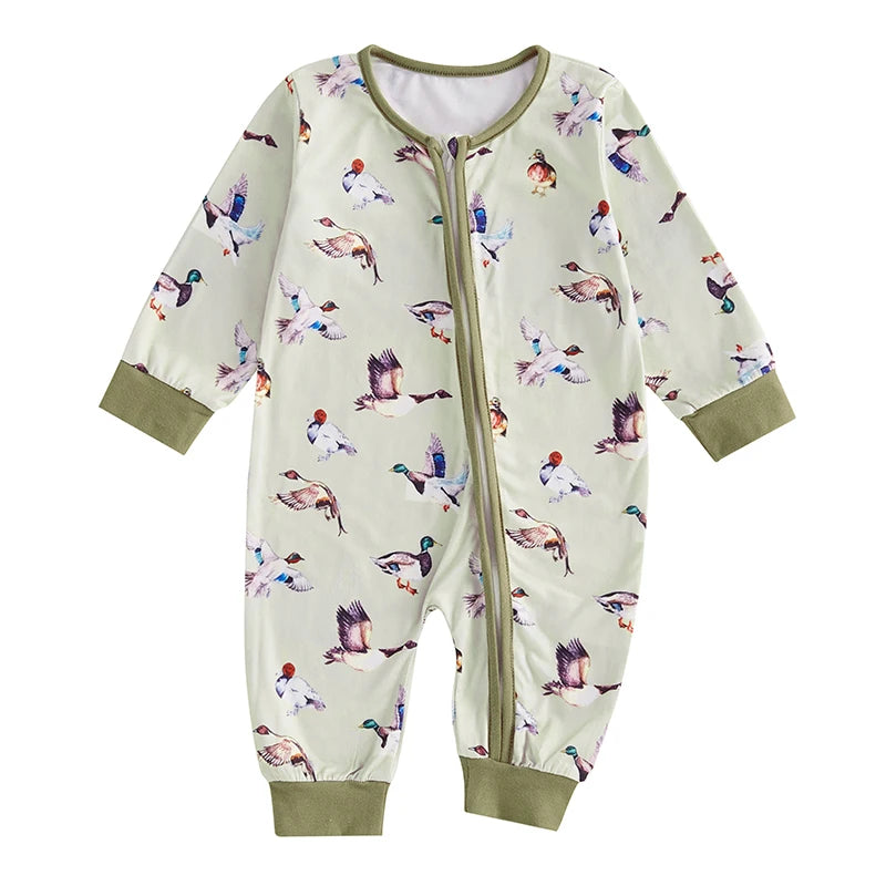 Boys Fall Duck Zip Pajamas