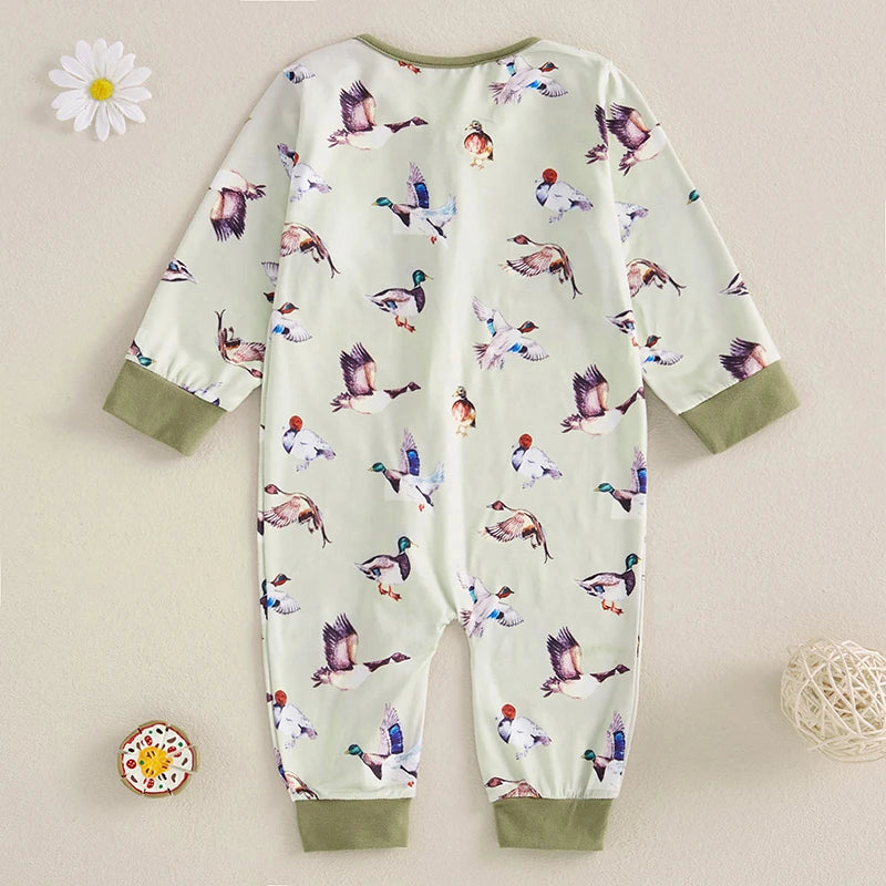 Boys Fall Duck Zip Pajamas