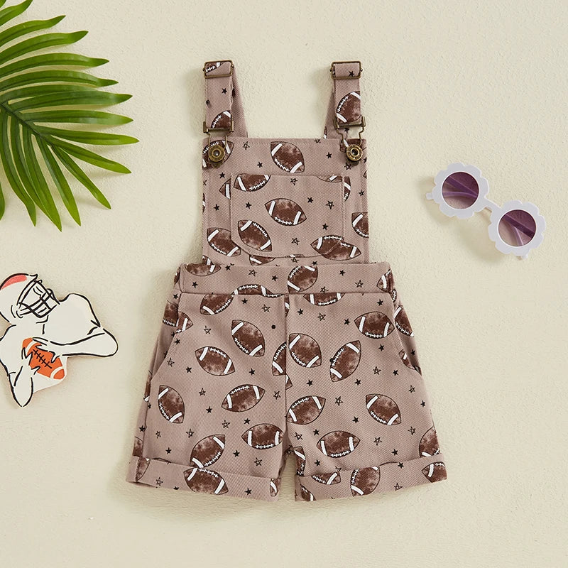 Football Suspender Overalls Romper, Unisex