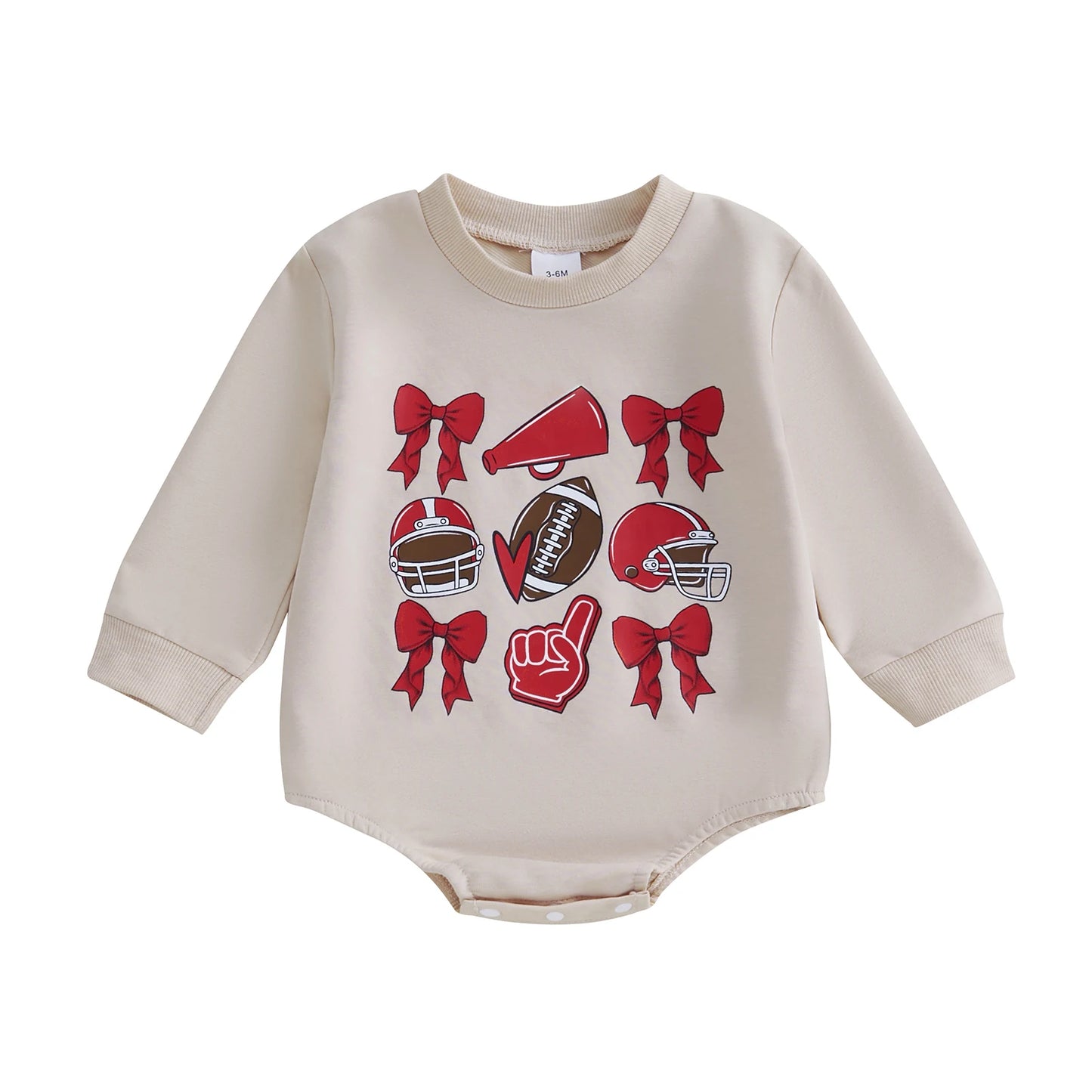 Girls Football Megaphone Ribbon Print Bubble