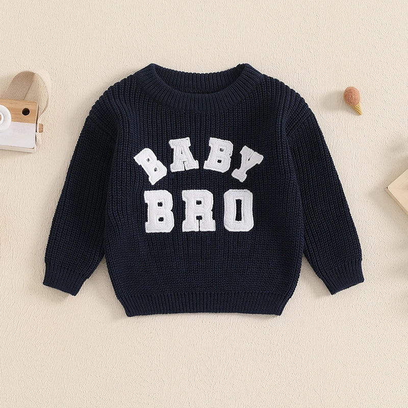 Baby Bro Embroidered Knit Sweater