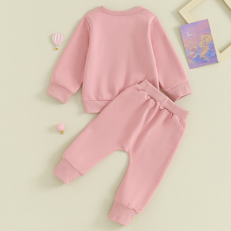 Girls Rainbow Sweatshirt Pant Set