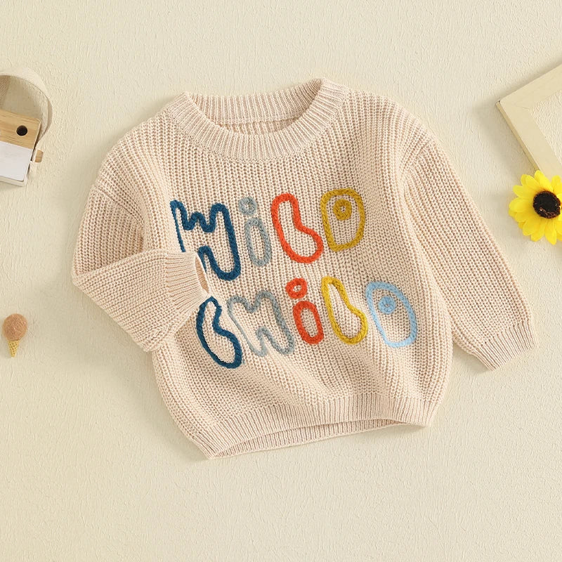 Wild Child Embroidered Knit Sweater, Unisex