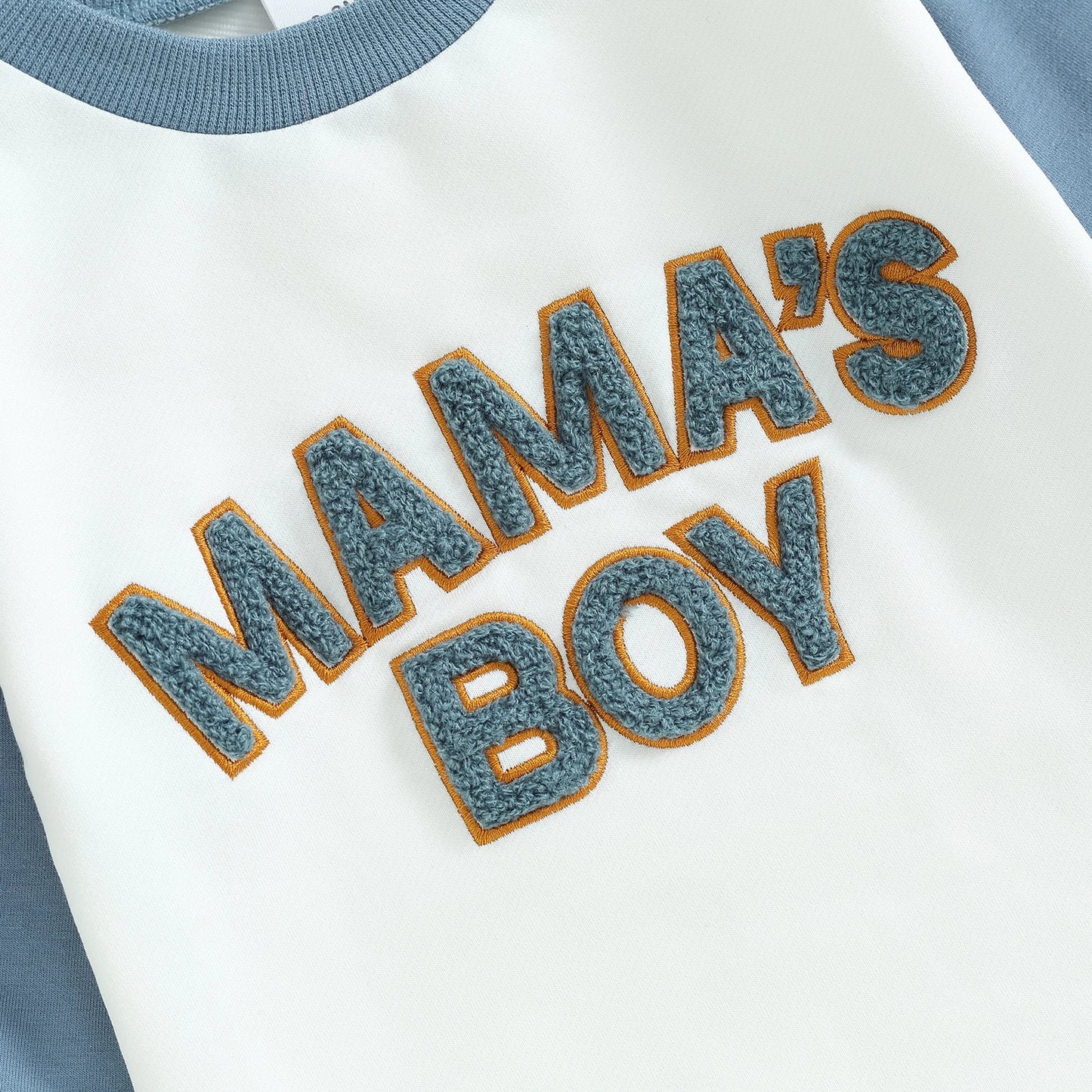 Boys Mama's Boy Embroidered Bubble